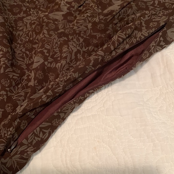 LK BENNETT dress size 6 US brown 100% silk calf length - Picture 13 of 14